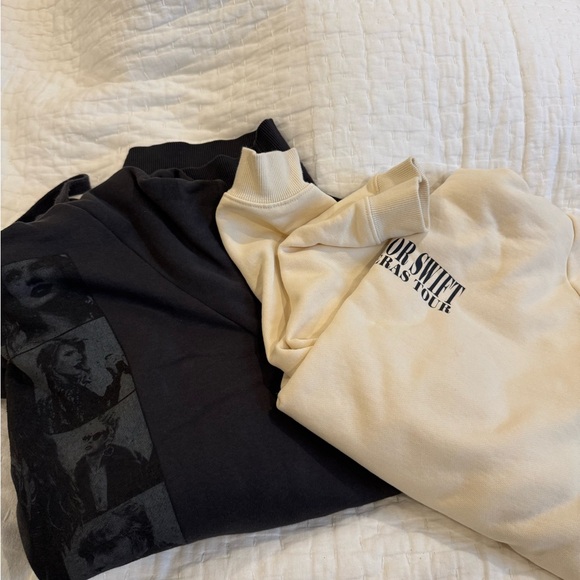 Taylor Swift Tops - Women’s Taylor swift eras tour black and Cream Sweatshirts